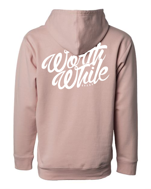 Mirror Effect Hoodie — Dusty Pink