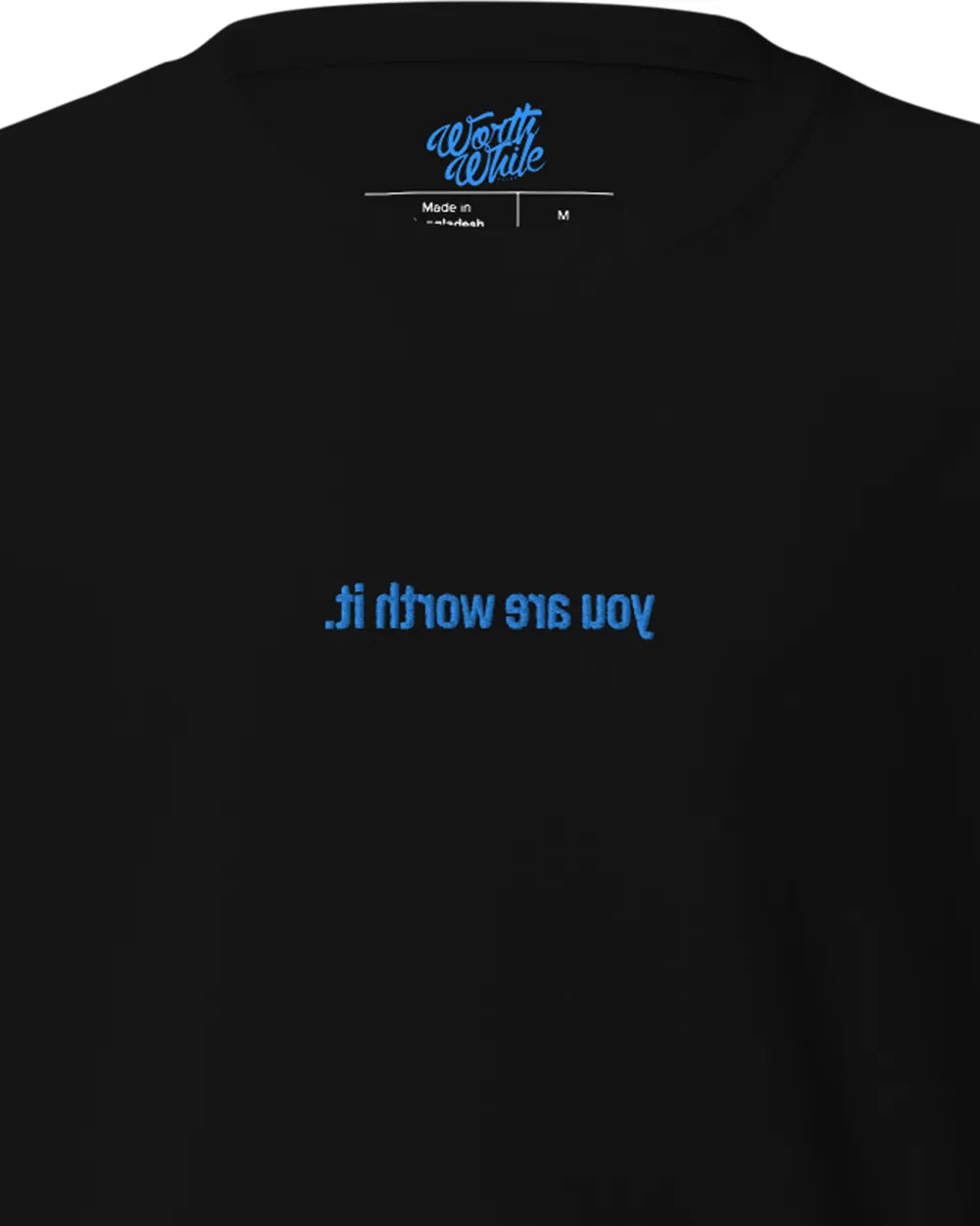 Mirror Effect Tee - Embroidery Thread — Blue