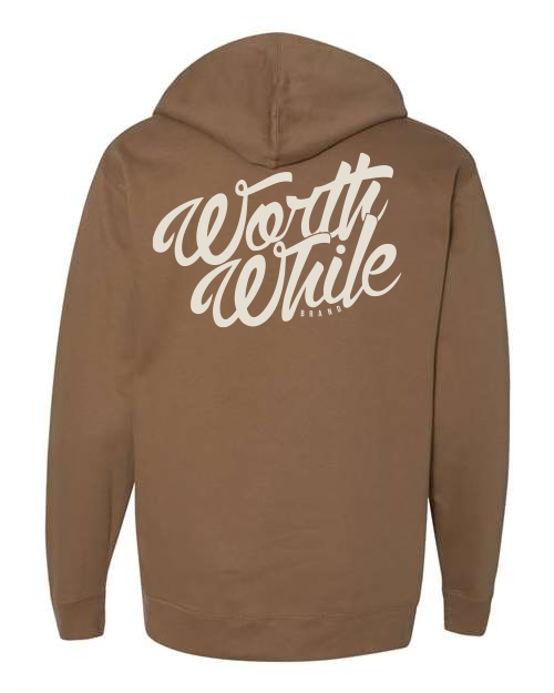 Mirror Effect Hoodie — Saddle